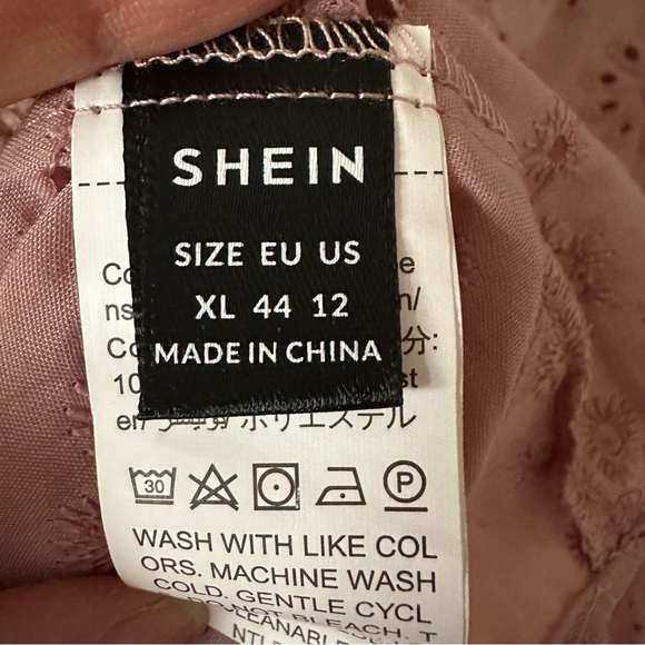 Niay Mauve Dusty Rose Eyelet Lace Trim V Neck Tank Top - Extra Large - Picture 5 of 7